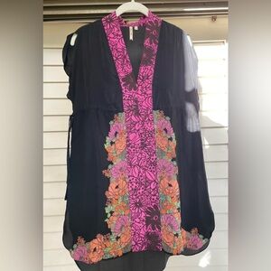 Petticoat Alley Silk Kimono Style Tunic Top Size S